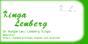 kinga lemberg business card